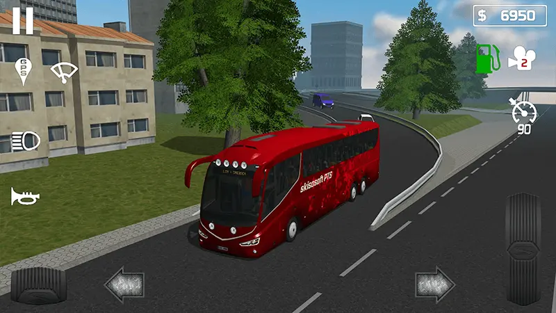 Graphics of public transport simulator coach