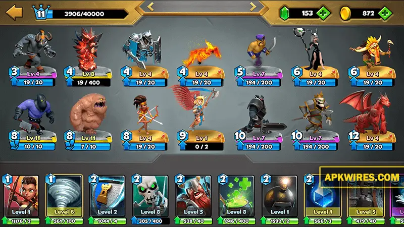 levels in castle clash