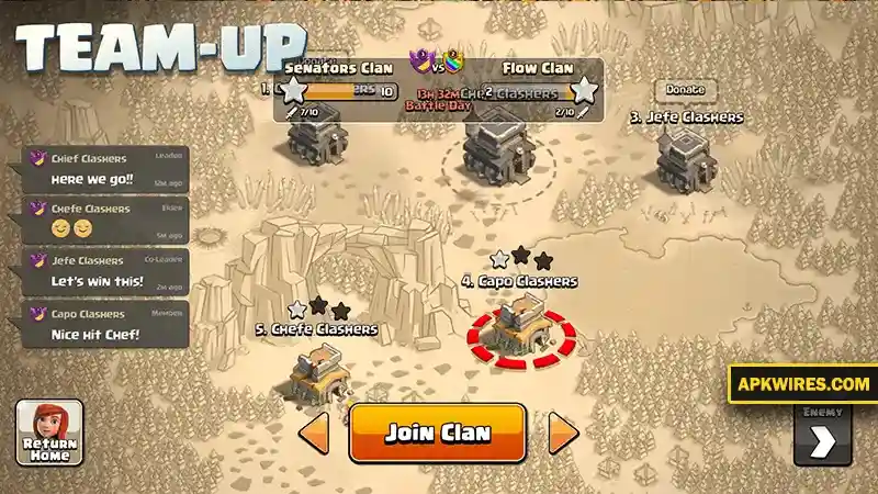 train and team up for war in clash of clans